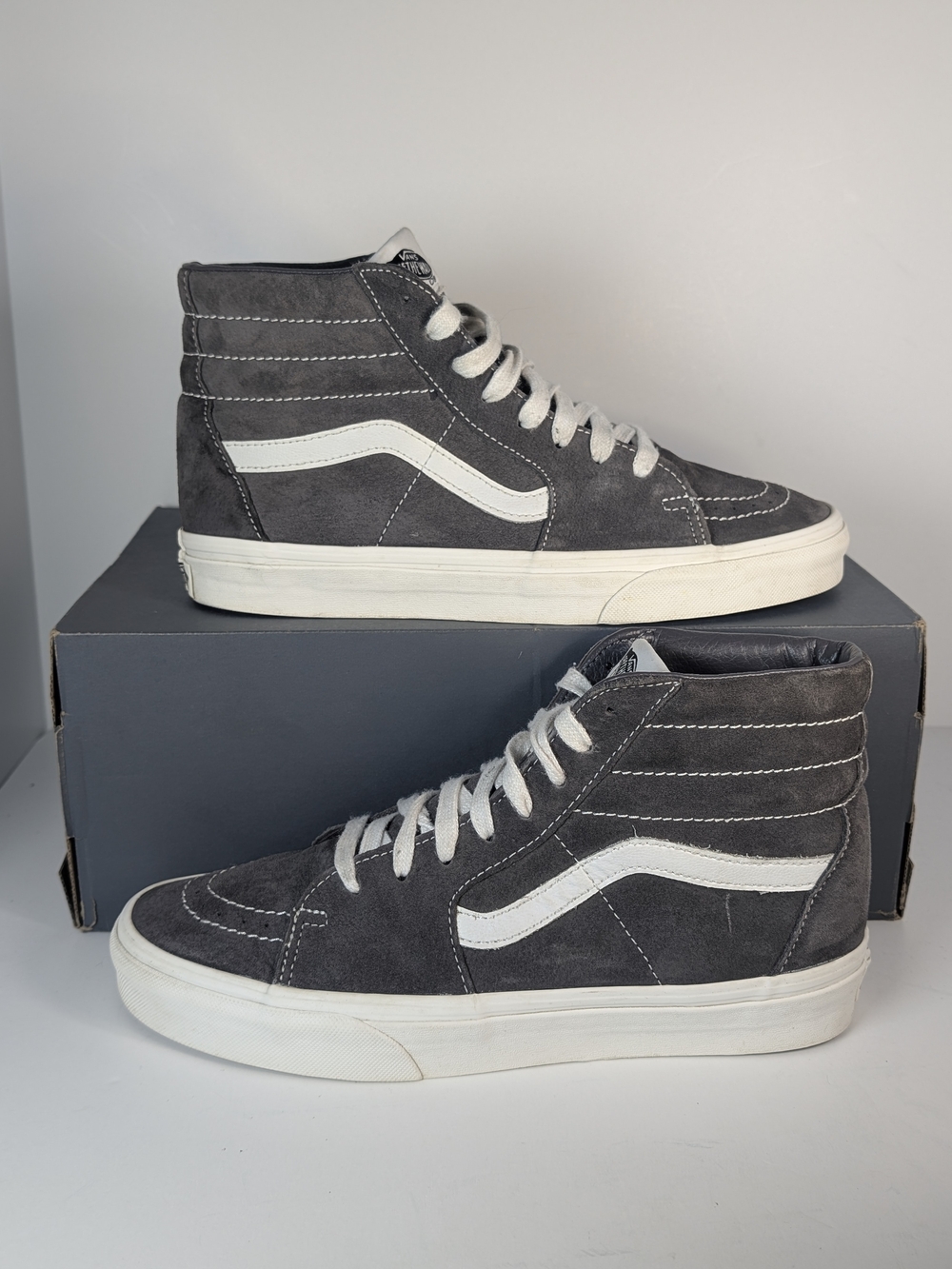 Vans Sk8-Hi Suede Grey High Tops Men's 8.5